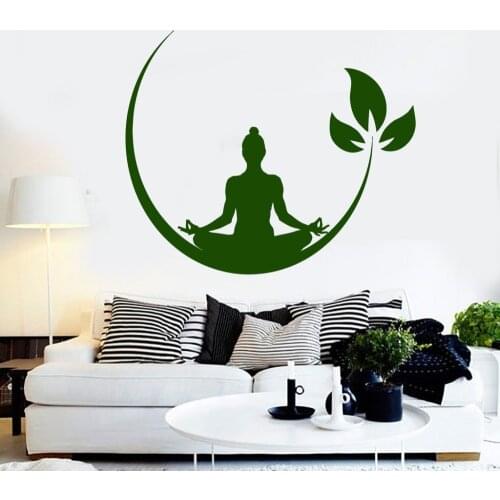 Yoga Meditation Room Vinyl Wall Stickers Buddhist Zen Wall Decal Design Removable Wall Sticker Decor Yoga Room Wallpaper SA241