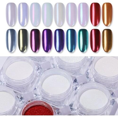 Auroras Nails Mirror Glitter Powder Metallic Nail Art UV Gel Polishing Chrome Flakes Pigment Dust Manicures Decoration