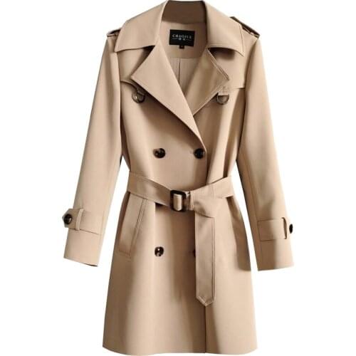 High Quality Mid-Length Windbreaker Women Autumn Fashion Double Breasted Trench Coat Plus Size Ladies Outerwear Tide 4XL H1286