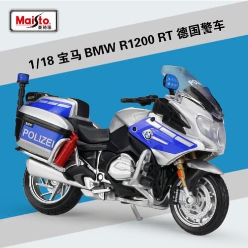 1Pcs Maisto 1:18 R1200 RT Police Motorcycle Diecast Metal Model Sport Motorbike Model For Collectible Gift