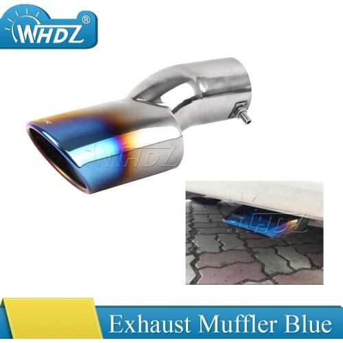 1pc Blue Rear Exhaust Muffler End Tail Pipe Outlet Tips For Honda Civic 10th Gen 2016 2017