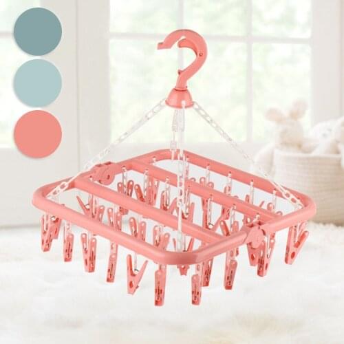 1pc Multi-Clip Hanger Household SockAiring Gadget Student Clip Hanging Clothes Rack Clothes Hanger For Dormitory Socks Hange