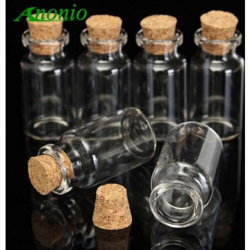 20pcs Glass Bottle With Cork Wedding Decoration Christmas Gift Candy Wish Clear Empty Jars with Cork Stopper Message Vial S020C