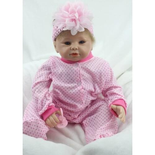 22inch 55cm Lifelike Reborn Baby Vinyl Doll Kids Play House Playmates Toys Cute Reborn Baby Doll Fashion Birthday Christmas Gift