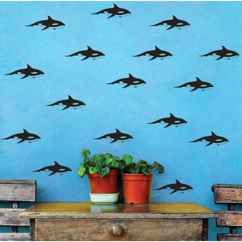 Little Sharks Pattern Wall Decal 30PCS Kids Nursery Wall Stickers Cool Baby Boy Bedroom Dedicated Decals Removable Decor SYY143