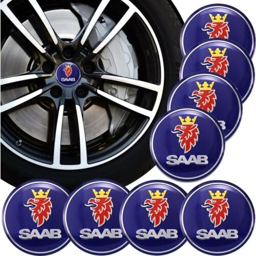 4Pcs 56mm Car Tire Wheel Hub Sticker Metal Emblem Decal For SAAB 93 93X 95 96 94X 92X 99 9X 9000 900 TurboX Phoenix Sonett