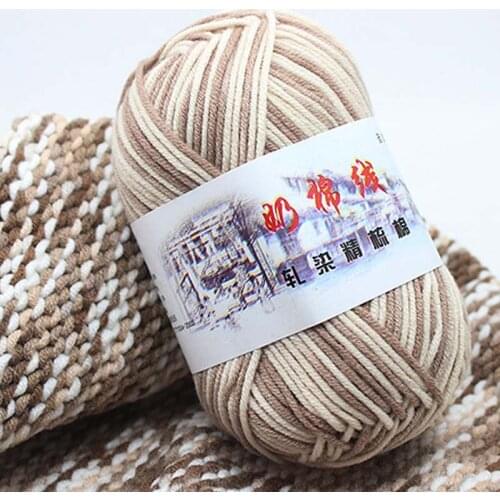 50g/Ball Milk Cotton Soft Baby Yarn Worsted 5Plys Section-dyeing for Hand Knitting Crochet Baby Woolen Thread For Sweater Scarf