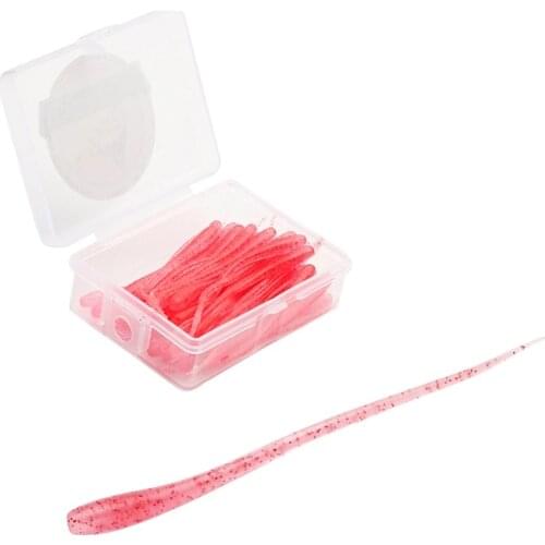 50pcs Soft Bait Fishing Lure 65mm 0.34g Jig Wobbler Soft Worm Fishing Bait Artificial Silicone Swimbait Rockfish Lure