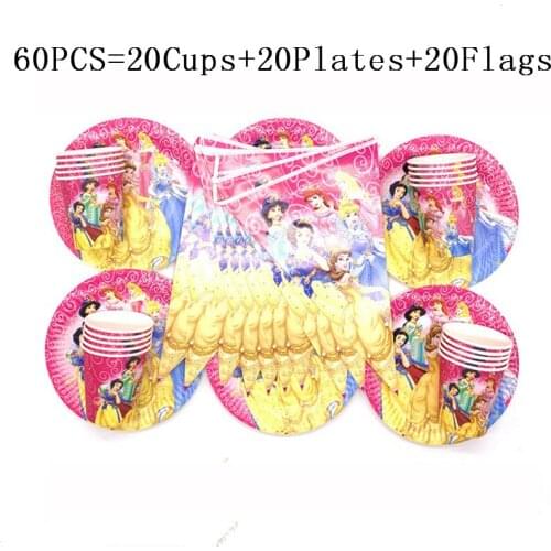 Disney Ariel Birthday Party Supplies 60Pcs Ariel Party Disposable Set Cup Plates Banner Holiday Party Decor Supplies