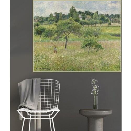 Citon Camille Pissarro《Apple Trees At Eragny》Canvas Oil Painting Famous Artwork Picture Poster Canvas Wall Decor Home Decoration