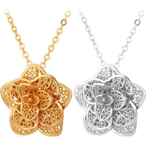Collare Statement Flower Necklaces & Pendants Gold/Silver Color Luxury Wholesale Women Wedding Bridal Necklace Women P261