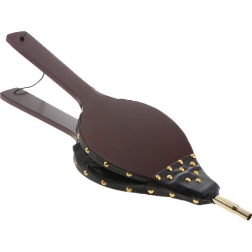 Long Handled Wooden Fireplace Air Blower Hand Bellow Pump for Indoor Stove Fireplace Outdoor Camp BBQ Grill Chimney Fire Pit