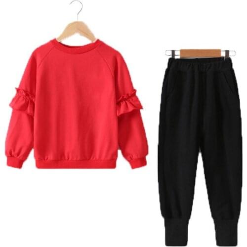 Childen Girls Sets Clothes Kids Baby Clothes Autumn/spring Fashion Costume Child Cotton Sweater Pants Casual Two-piece Suits