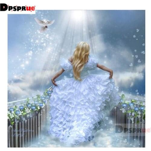 Dpsprue Full 5D DIY Square Round Diamond Painting Skirt Girl 3D Embroidery Cross Stitch Rhinestone Mosaic Home Decor D03