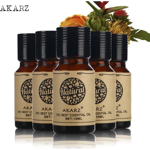 AKARZ Famous brand Neroli Melissa Musk Orchid Honeysuckle essential oil For Aromatherapy Massage Spa Bath skin care 10ml*5
