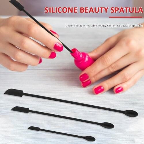 Flexible Silicone Scraper Reusable Beauty Kitchen Safe Last Drop Spatula Makeup Brushes Face Mask Brush Beauty Tools S/M/L