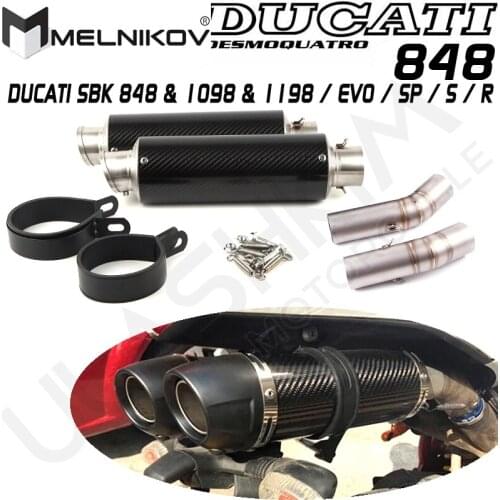 Motorcycle Exhaust middle link pipe Muffler for DUCATI SBK 848 & 1098 & 1198 / EVO / SP / S / R 695 696 795 796 1100 Exhaust