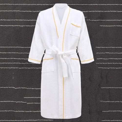 100% Cotton Robes for Women Summer Dressing Gown Femme Plus Size Towel Bathrobe Bridesmaid Long Striped Bath Robe Men Sleepwear