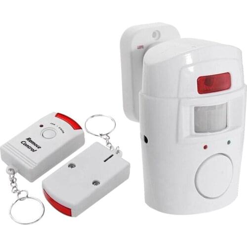 Infrared Motion Sensor Alarm - Burglar Alarm with 2 Remote Controls, Suitable for Home/Garages/Shops