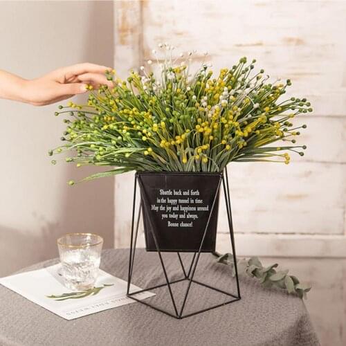 Fake Flower Green Bonsai Eco-friendly Vivid Faux Silk Flower Artificial Grass Flower Decoration for Home Craft Plant Decorative