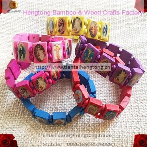 New arrival colored wooden religious bracelet/saint bracelet/icon bracelet special offer