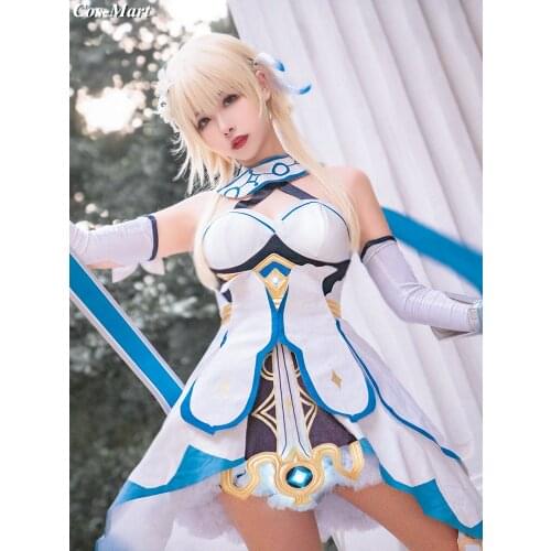 Hot Game Genshin Impact Lumine Cosplay Costume Spark Knight Fashion Lovely Uniform Dress Female Role Play Clothing S-XL New