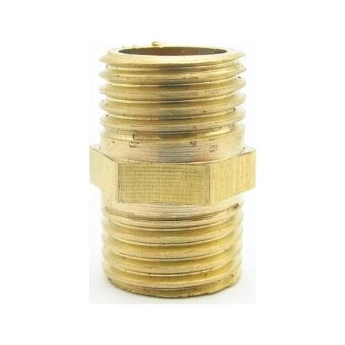 1/4" BSP Male Thread Brass Pipe Fitting Hex Nipple Coupler Connector Adapter For Water Fuel Gas Length 20.8mm