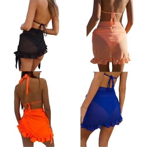Summer Women Fashion Swimsuit Cover Up Beach Wrap Skirt Swimwear Bikini Cover Up For Ladies 2021 New Arrival