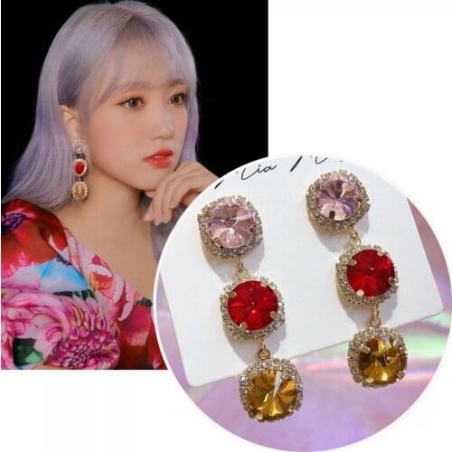 Star Style fashion new three color shiny Earrings Korean elegant high quality Earrings ресницы piercing for women man