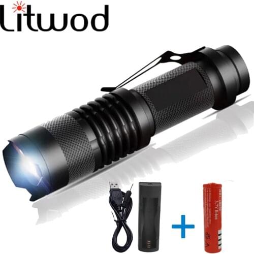 Powerful 8000lm Mini Led Flashlight Super Bright Flashlight T6 / L2 led lanterna Zoomable Fishing Camping Bike Light 18650