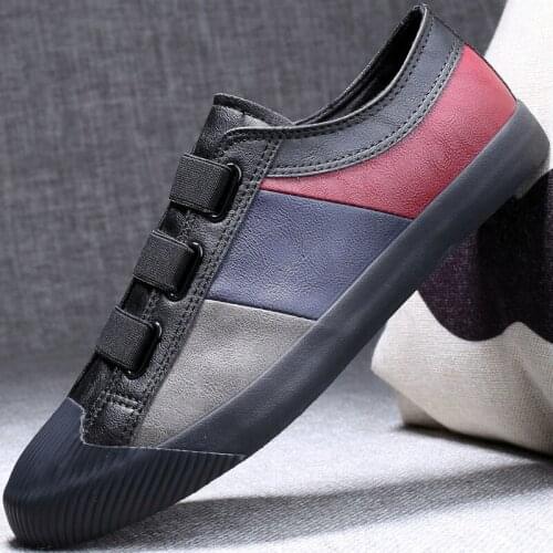 Mens Designer Trainers Low Leather Men Casual Shoes Autumn Male Footwear Patchwork Shoes 2020 New