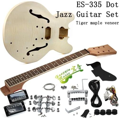 The ES-335 Dot Jazz Guitar Maple plywood back side fabrication accessory kit for beginners