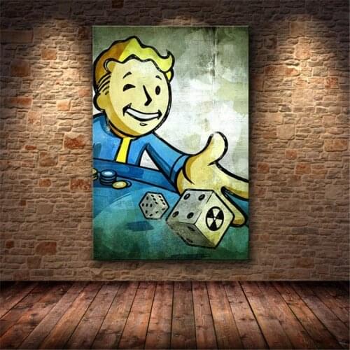 Fallout 3 4 Game Poster Wall Art Canvas Poster and Print Canvas Decorative Picture for Bedroom Drawing Core Wall Sticker Cuadros