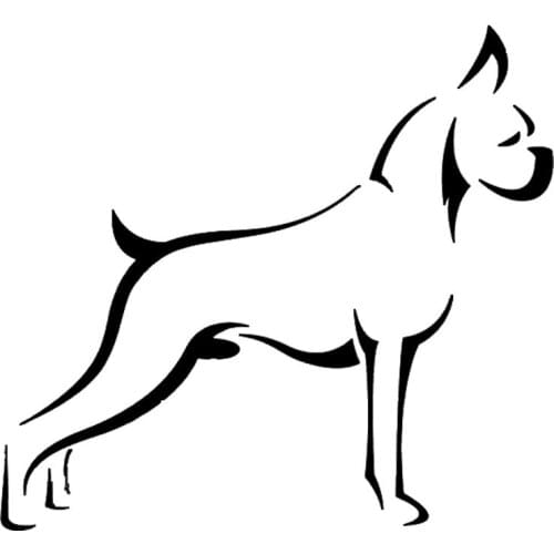 New 15.7*14.4CM Boxer Dog Stickers Durable Vinyl Decal window Styling Accessories