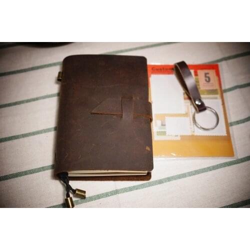 New style have lock notebook genuine leather travel notebook free imprint name and gift present office and school notebook