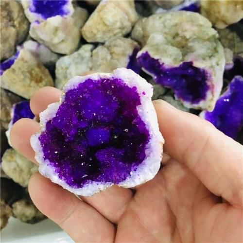 Natural crystal agate cave plated specimen
