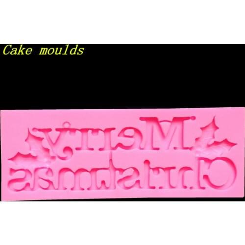 Wholesale Silicone mold K318-1 Merry Christmas shape craft mold Fondant cake mold Decoration