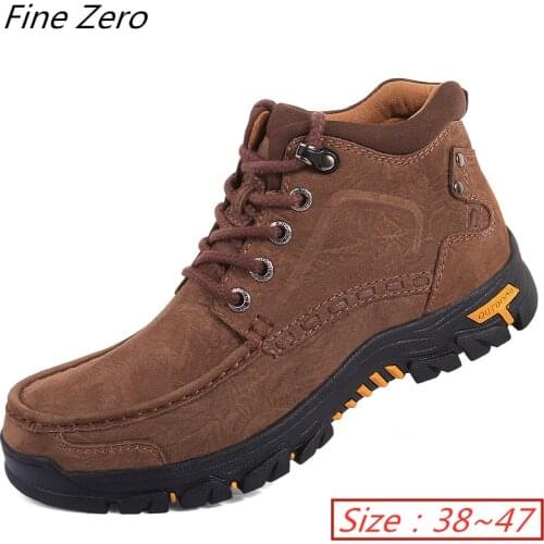 Autumn Winter Outdoor Boots Men Shoes Male Adult Casual Ankle Rubber Anti-Skidding Boots Men Work Safety Shoes Footwear Sneakers
