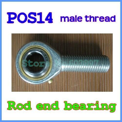POS14 Male Self-lubricating Right Thread 14mm Dia Ball Hole Rod Ends Bearing