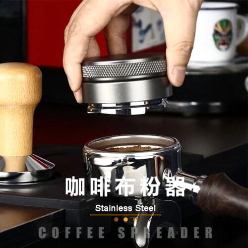 Diameter 51mm Stainless Steel Adjustable Coffee Powder Tamper Espresso Bean Hammer Distributor