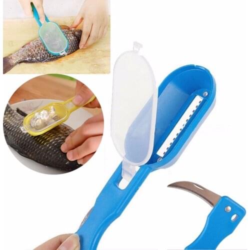 Fish Skin Brush Fast Remove Fish Scale Scraper Fish Knife Cleaning Peeler Tools Kitchen Cooking Accessories
