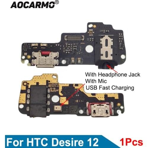 Aocarmo USB Fast Charging Port Connector Charger Plug Dock Mic Microphone Flex Cable For HTC Desire 12 Replacement Parts