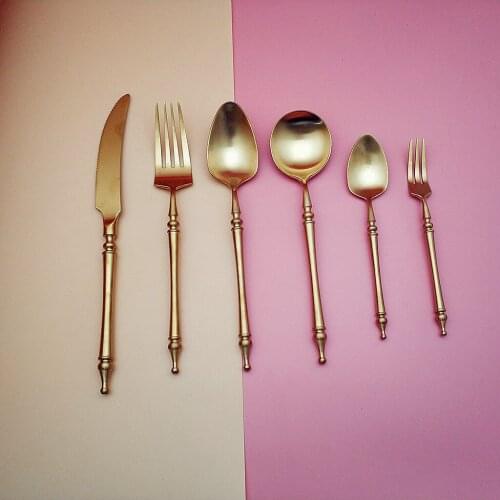 Hot sale within 24 hours Super matte craft 304 stainless steel table knife fork table coffee soup spoon cutlery set dinnerware