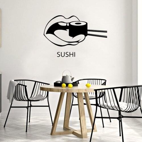 Sushi Wall Decal Restaurant Kitchen Wall Sticker Home Decor Wall Art Murals Vinyl Wallpaper Poster Self-adhesive Decoration