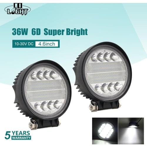 CO LIGHT 6D 4.6" 36W Offroad LED Light Bar Spot Flood Combo Beam LED Work Light 12V 24V for Lada ATV SUV 4WD 4x4 Tractors Trucks