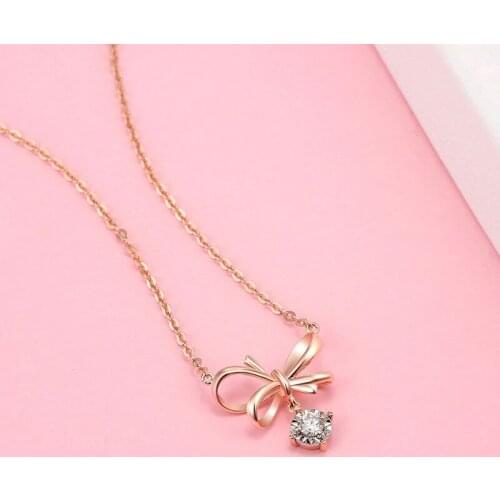 YPAY8 Fashion 925 sterling silver Ladies Top Quality For Women Golden rose gold three circles Party Details Necklace Jewelry