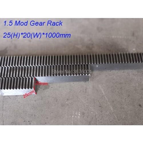 1Pcs 1.5M Mold 25(H)*20(W)*1000mm Gear Rack Precision CNC Rack Straight Teeth 1325 engraving Mechine CNC Router