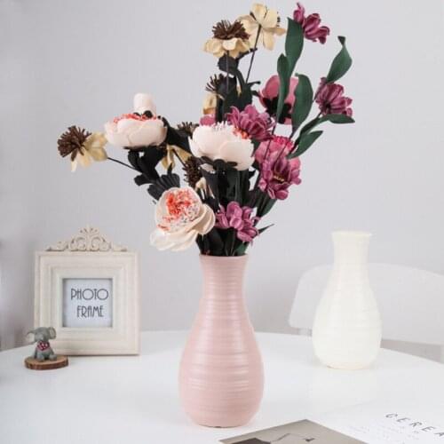 1PC PE Plastic Vase Portable Household Unique Vase Flower Arrangement Container Home Decoration
