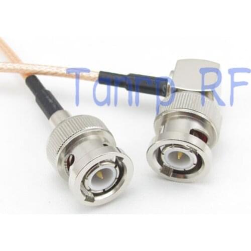 1PCS RG316 extension cable 3feet BNC male right angle to BNC male plug RF adapter connector 1M Pigtail coaxial jumper cable