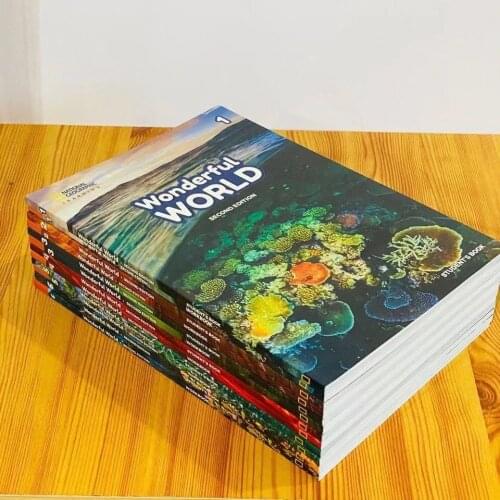 12PCS Wonderful World Level 1-6 National Geographic American Elementary School Picture English Textbook Workbook Exercise Book
